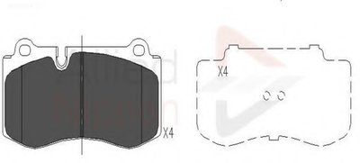 Комплект тормозных колодок, дисковый тормоз ANL Braking COMLINE