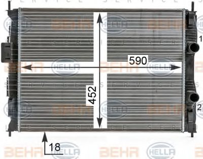 Радиатор, охлаждение двигателя BEHR HELLA SERVICE HELLA купить