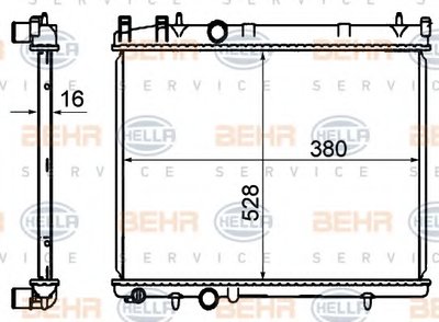 Радиатор, охлаждение двигателя BEHR HELLA SERVICE купить