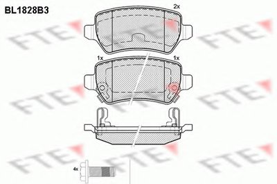 Комплект тормозных колодок, дисковый тормоз FTE