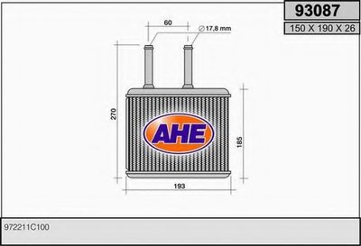 Теплообменник, отопление салона AHE