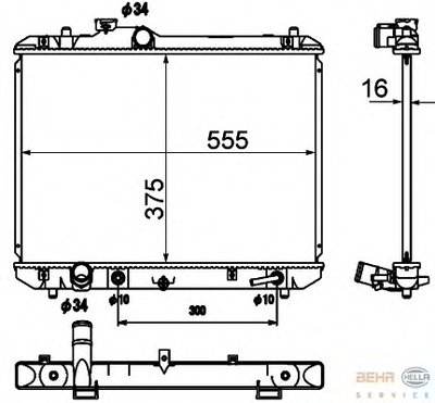 Радиатор, охлаждение двигателя BEHR HELLA SERVICE HELLA купить
