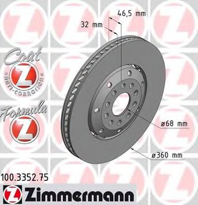 Тормозной диск FORMULA Z BRAKE DISC ZIMMERMANN купить