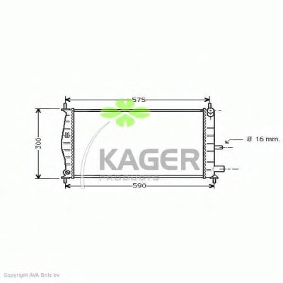 Радиатор, охлаждение двигателя KAGER купить