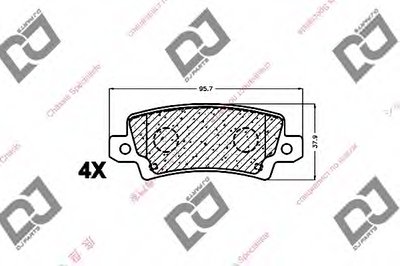 Комплект тормозных колодок, дисковый тормоз DJ PARTS
