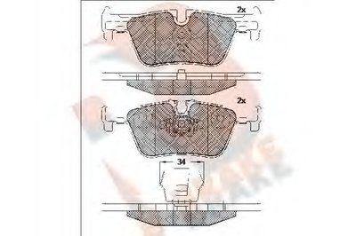 Комплект тормозных колодок, дисковый тормоз R BRAKE