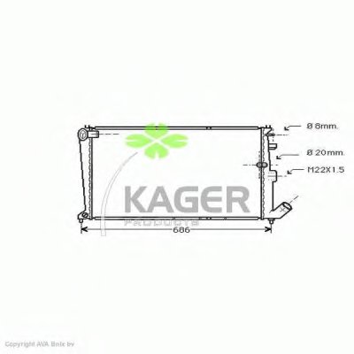 Радиатор, охлаждение двигателя KAGER купить