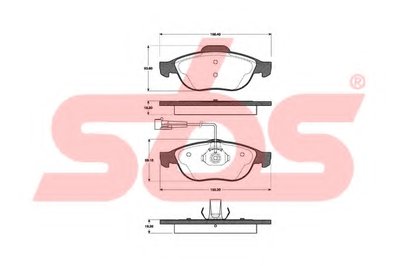 Комплект тормозных колодок, дисковый тормоз sbs