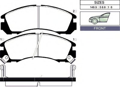 Комплект тормозных колодок, дисковый тормоз Front brake pads for MITSUBISHI/PEUGEOT GOODWILL купить