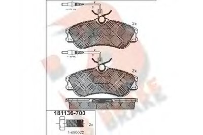 Комплект тормозных колодок, дисковый тормоз R BRAKE