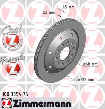 Тормозной диск FORMULA Z BRAKE DISC ZIMMERMANN купить