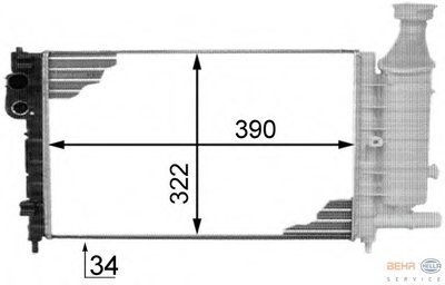 Радиатор, охлаждение двигателя BEHR HELLA SERVICE купить