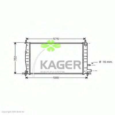 Радиатор, охлаждение двигателя KAGER купить