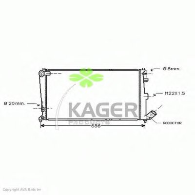 Радиатор, охлаждение двигателя KAGER купить