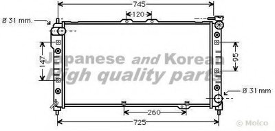 Радиатор, охлаждение двигателя ASHUKI