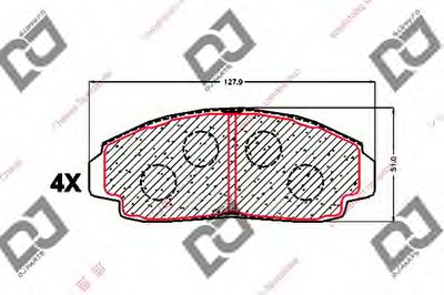 Комплект тормозных колодок, дисковый тормоз DJ PARTS
