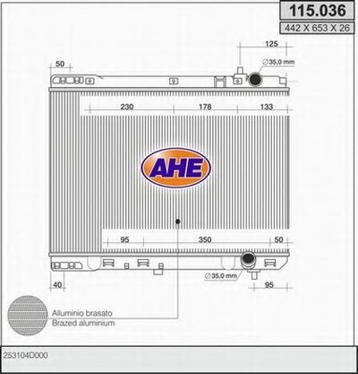 Радиатор, охлаждение двигателя AHE купить