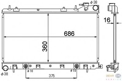 Радиатор, охлаждение двигателя BEHR HELLA SERVICE HELLA купить