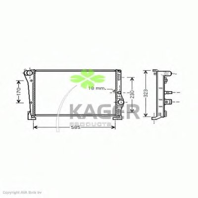 Радиатор, охлаждение двигателя KAGER купить