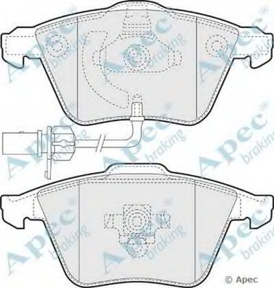 Комплект тормозных колодок, дисковый тормоз APEC braking
