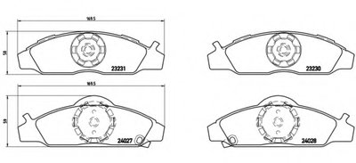 Комплект тормозных колодок, дисковый тормоз BREMBO купить