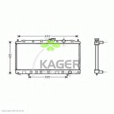 Радиатор, охлаждение двигателя KAGER купить