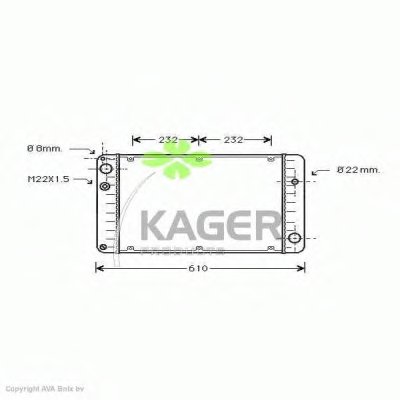 Радиатор, охлаждение двигателя KAGER купить