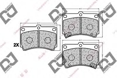 Комплект тормозных колодок, дисковый тормоз DJ PARTS купить