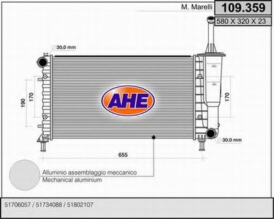 Радиатор, охлаждение двигателя AHE купить