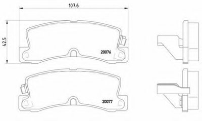 Комплект тормозных колодок, дисковый тормоз BREMBO