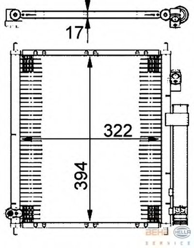Конденсатор, кондиционер BEHR HELLA SERVICE HELLA купить