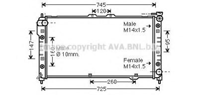 Радиатор, охлаждение двигателя AVA QUALITY COOLING
