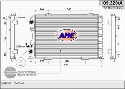 Радиатор, охлаждение двигателя AHE купить