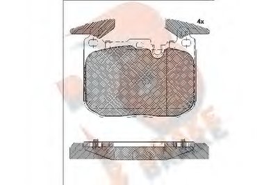Комплект тормозных колодок, дисковый тормоз R BRAKE
