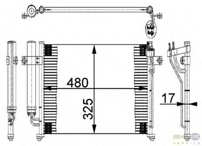 Конденсатор, кондиционер BEHR HELLA SERVICE HELLA купить