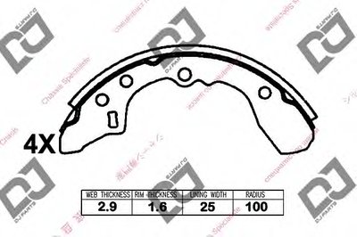 Комплект тормозных колодок DJ PARTS купить