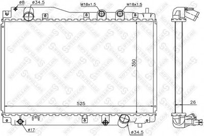 Радиатор, охлаждение двигателя STELLOX