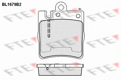 Комплект тормозных колодок, дисковый тормоз FTE
