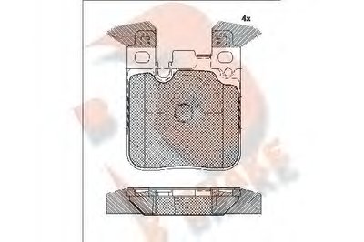 Комплект тормозных колодок, дисковый тормоз R BRAKE
