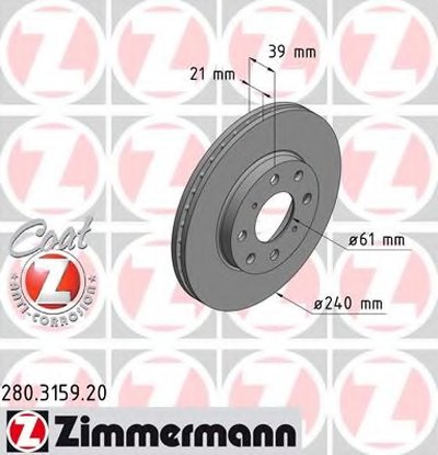 Тормозной диск COAT Z ZIMMERMANN купить