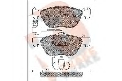 Комплект тормозных колодок, дисковый тормоз R BRAKE
