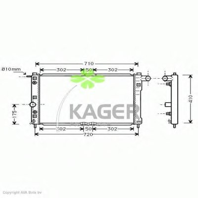 Радиатор, охлаждение двигателя KAGER купить