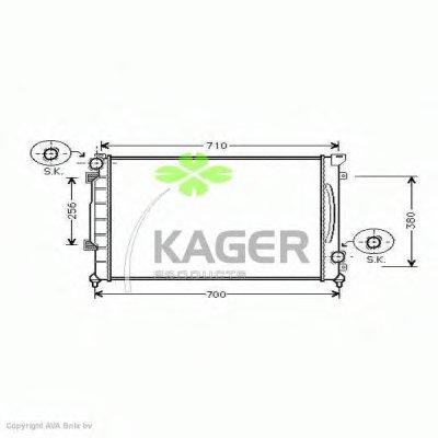 Радиатор, охлаждение двигателя KAGER купить