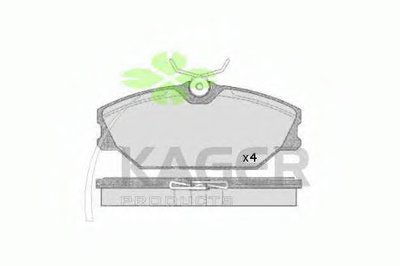 Комплект тормозных колодок, дисковый тормоз KAGER