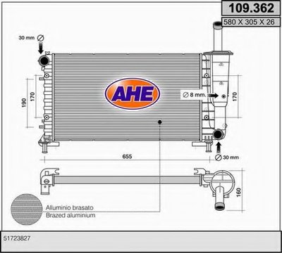 Радиатор, охлаждение двигателя AHE купить