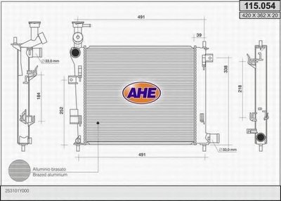 Радиатор, охлаждение двигателя AHE купить