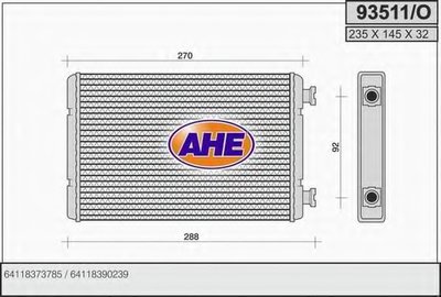 Теплообменник, отопление салона AHE
