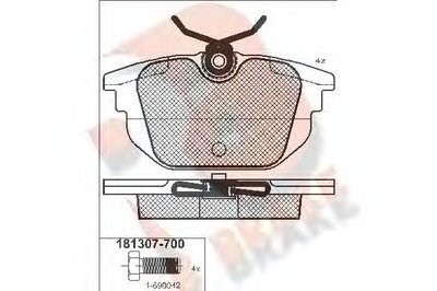 Комплект тормозных колодок, дисковый тормоз R BRAKE