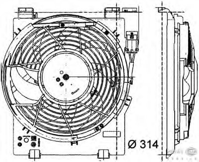 Вентилятор, конденсатор кондиционера BEHR HELLA SERVICE HELLA купить