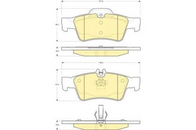 Комплект тормозных колодок, дисковый тормоз GIRLING
